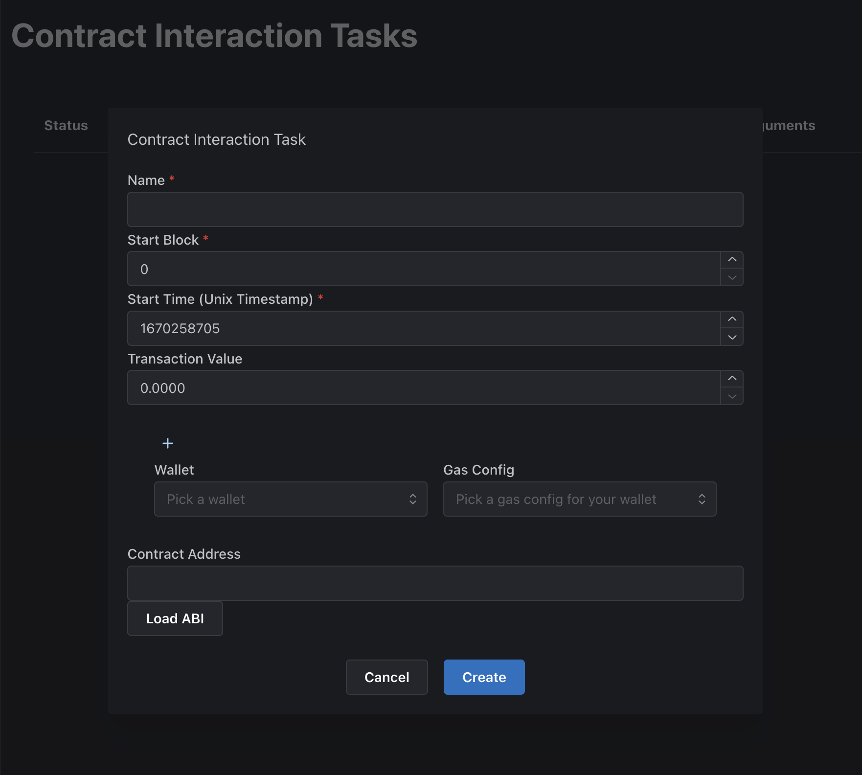 CI Task Modal CI Task Modal